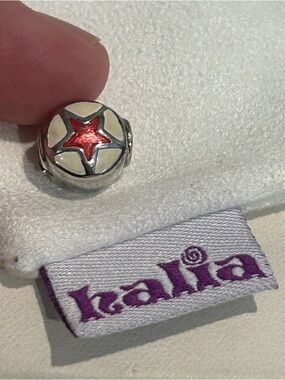 Halia “Star” Bead Charm - Sterling Silver w/ Red Star Enamel